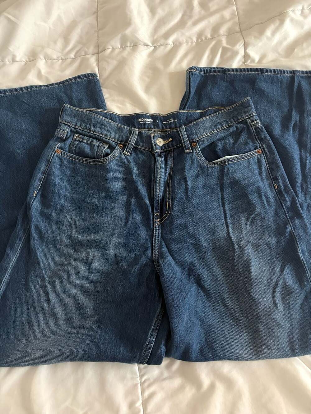 Old Navy Drapey Denim High-Rise Baggy Wide Leg Jeans